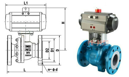 氣動襯氟球閥結構圖