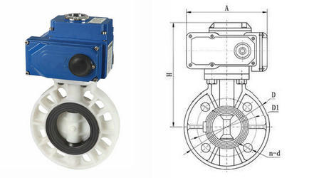 電動(dòng)PP蝶閥結(jié)構(gòu)圖